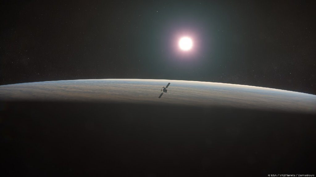 Artist's impression of the EnVision orbiter above Venus