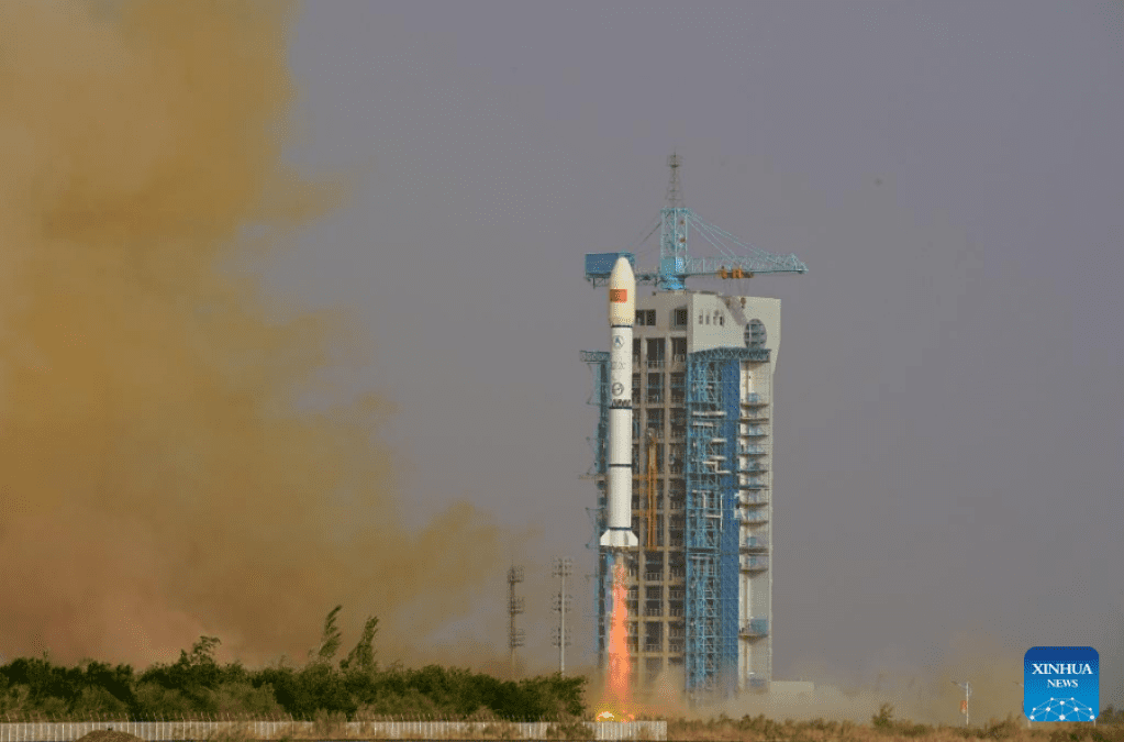 China launches three communication satellites on Long March 2C